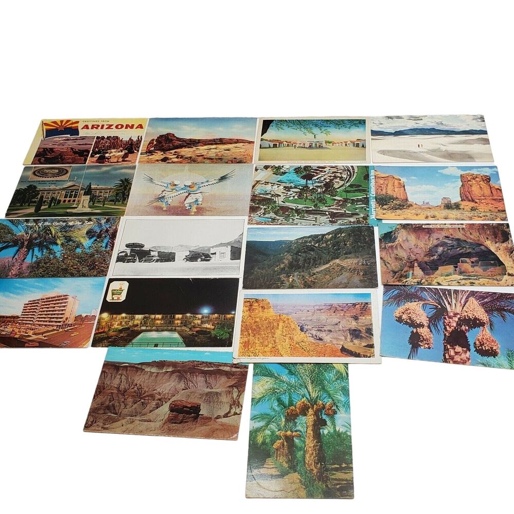 18 Arizona Post Card Lot Cool Springs Cabins Tasty Foods Safford Motel Scenic